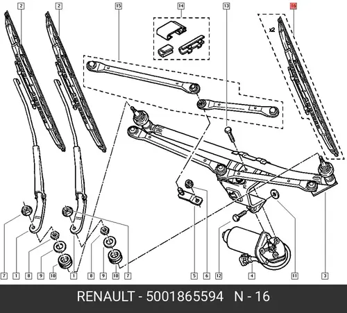 Щетка стеклоочистителя 5001865594 RENAULT