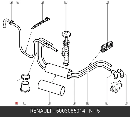 ХОМУТ Д.MAКС. 45 Д 5003085014 RENAULT