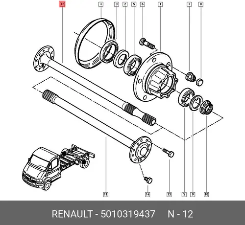 AXLE SHAFT 5010319437 RENAULT