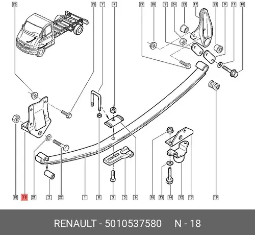 SPRING MOUNTING 5010537580 RENAULT