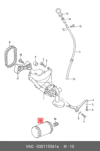 Фильтр масляный VAG 030115561E VW