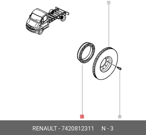 кольцо датчика ABS! \RVI 7420812311 RENAULT