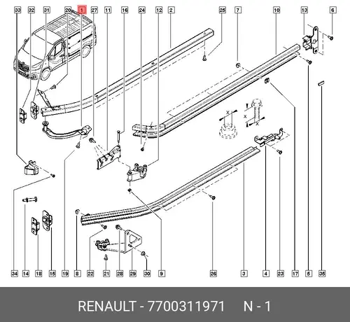 7700311971 CHARIOT SUP PORT RENAULT