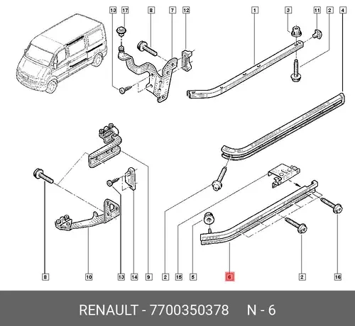 рельс 7700350378 RENAULT