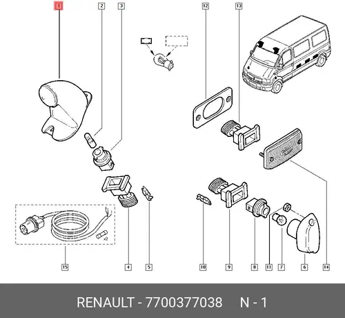 Фонарь габаритный RENAULT 7700377038