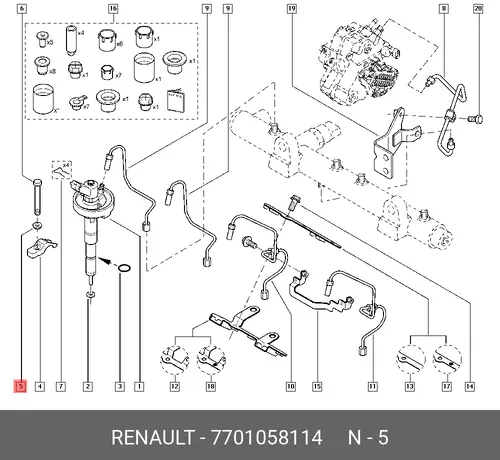 7701058114 ШАЙБА RENAULT