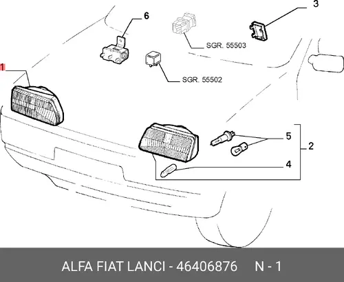 Фонарь габаритный FIAT 46406876