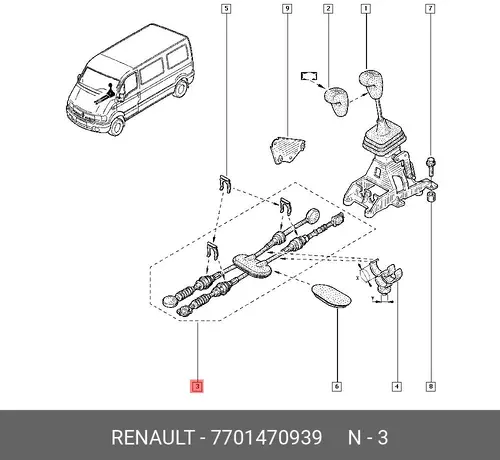 Трос сцепления RENAULT 7701470939
