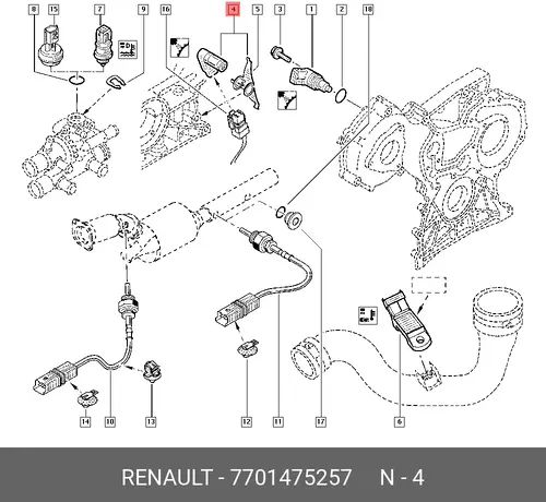 датчик скорости 7701475257 RENAULT