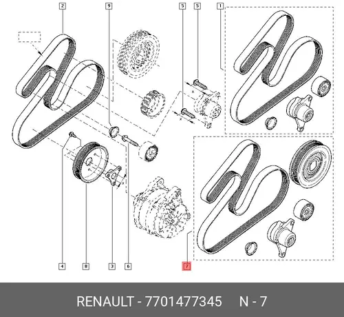 DRIVE BELT SET 7701477345 RENAULT