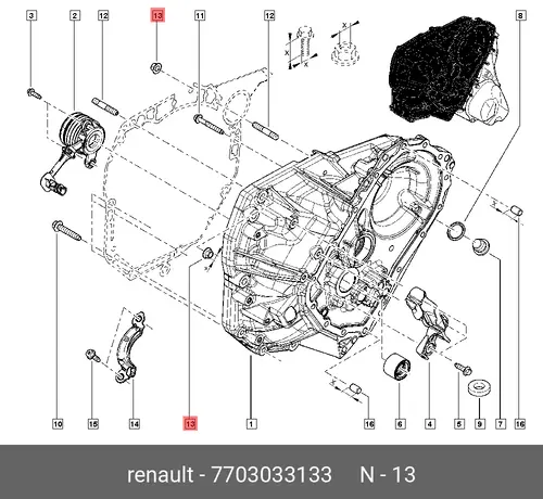 NUT 7703033133 RENAULT