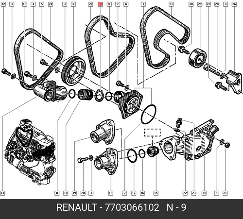 КОЛЬЦО СТОПОРН Д:4 7703066102 RENAULT