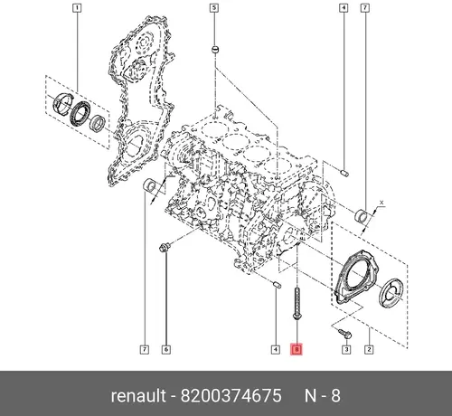  БОЛТ М6 8200374675 RENAULT