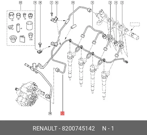  8200745142 RENAULT ПАТРУБОК