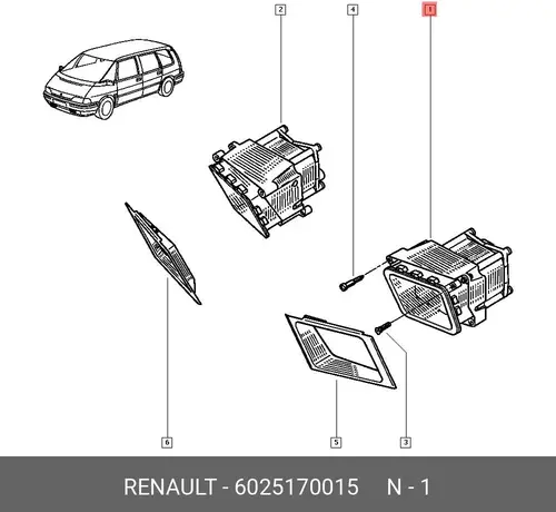 Фара противотуманная RENAULT 6025170015