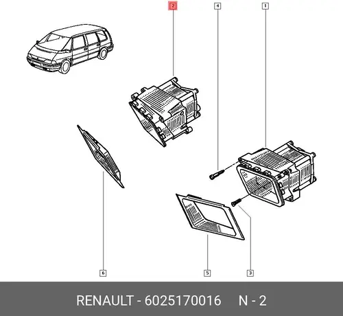 Фара противотуманная RENAULT 6025170016