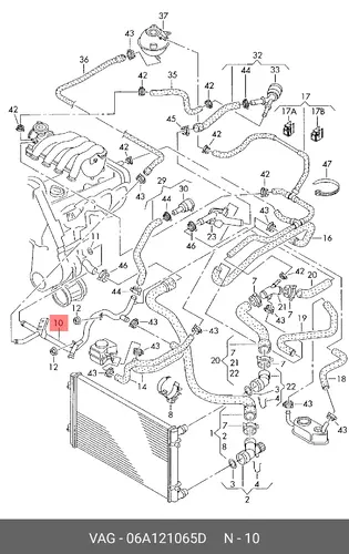 WASSERROHR 06A121065D VAG