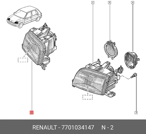 Фара RENAULT 7701034147