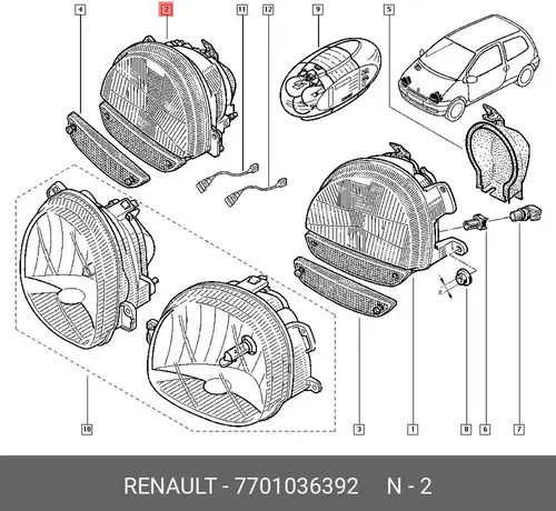 Фара RENAULT 7701036392