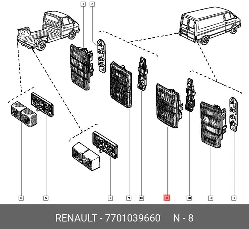Фонарь габаритный RENAULT 7701039660