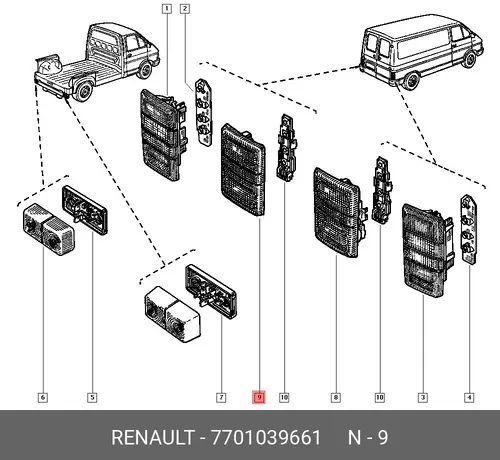 Фонарь габаритный RENAULT 7701039661