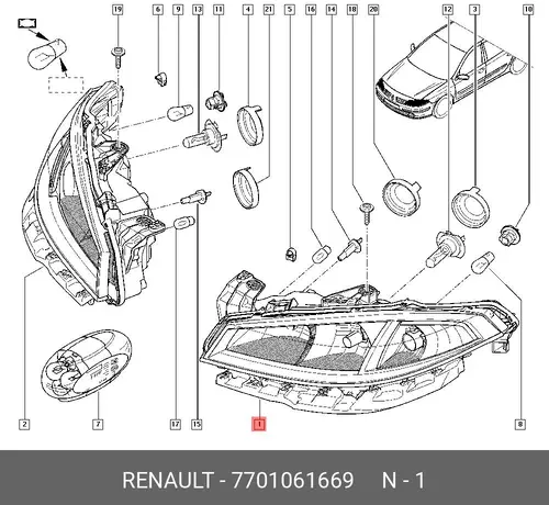 Фара RENAULT 7701061669
