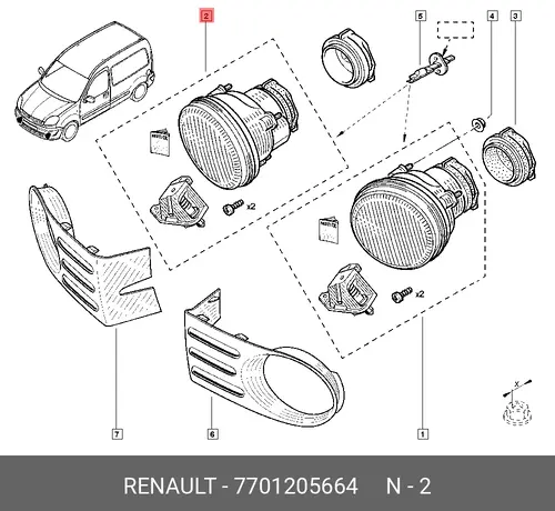 Фара противотуманная RENAULT 7701205664