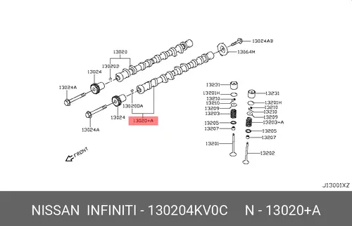 Распредвал NISSAN 130204KV0C