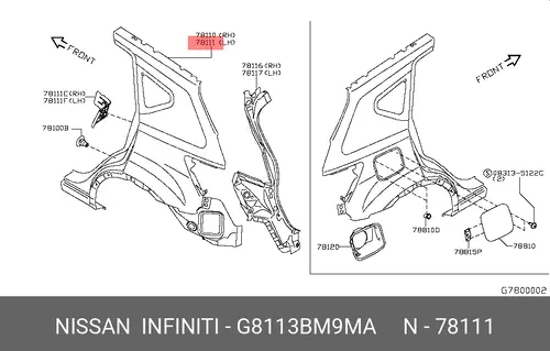 Крыло NISSAN G8113BM9MA
