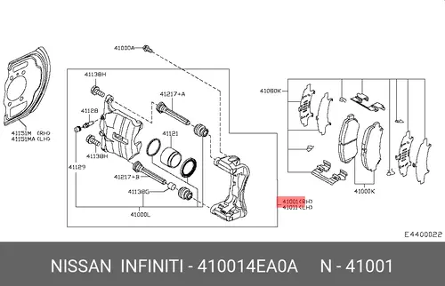 СУППОРТ ТОРМОЗНОЙ 410014EA0A NISSAN