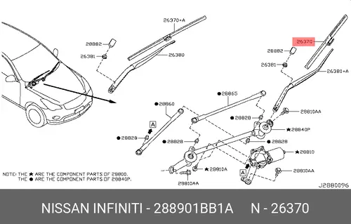 Щетка стеклоочистителя 288901BB1A NISSAN