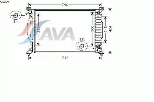 Радиатор системы охлаждения двигателя AVA AI2229
