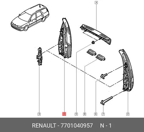 Фара RENAULT 7701040957&nbsp;