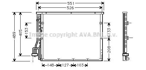 Радиатор кондиционера (конденсатор) AVA BW5148