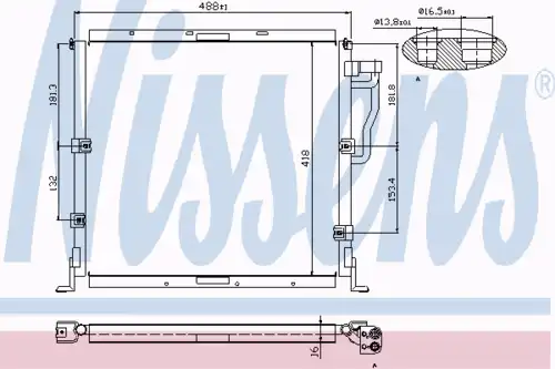 Радиатор кондиционера (конденсатор) NISSENS 94770