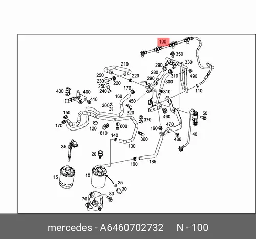 трубка топливная!\ MB Sprinter 646 070 27 32