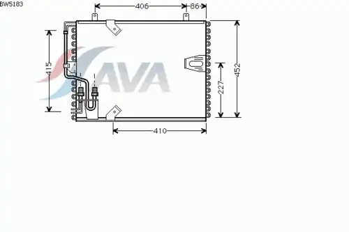 Радиатор кондиционера (конденсатор) AVA BW5183