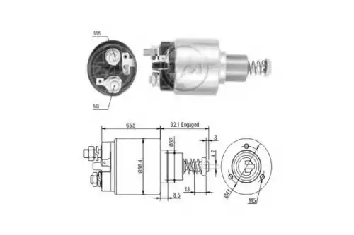 реле втягивающее!\ VW Transporter 1.6-2.0 <92 ZM676 ERA