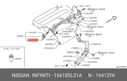 Кольцо уплотнительное (55244d91cb) 166185L31A NISSAN