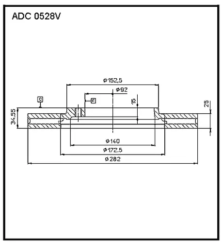 Тормозной диск ALLIED NIPPON ADC0528V