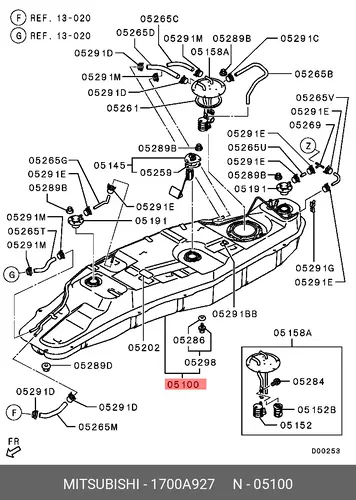 бак топливный!\ Mitsubishi Pajero 99> 1700A927