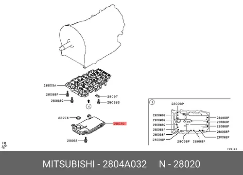 Фильтр масляный MITSUBISHI 2804A032