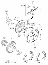 Суппорт тормозной KIA 0K2N349980
