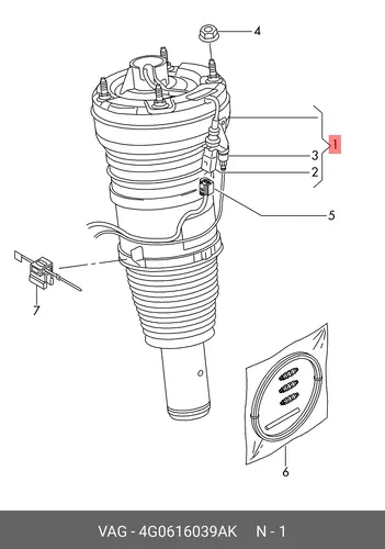 Пневмостойка 4G0616039AK VAG