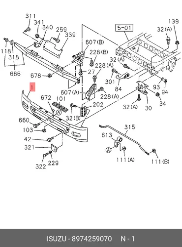  БАМПЕР ПЕРЕДНИЙ 8974259070 ISUZU