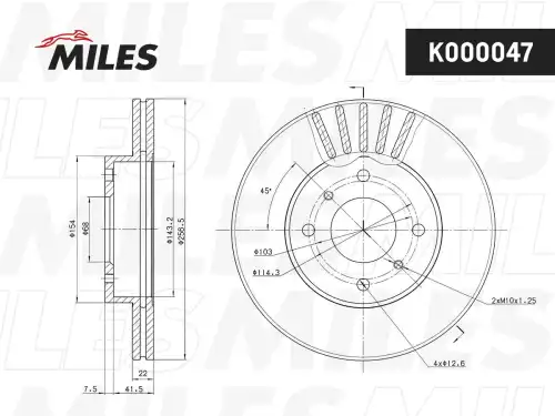 Тормозной диск MILES K000047