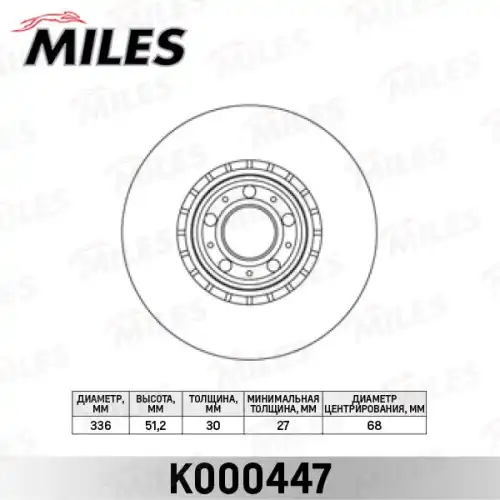 Тормозной диск MILES K000447