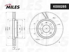 Тормозной диск MILES K000265 ,