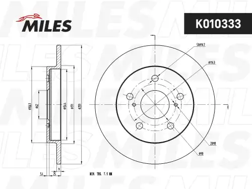 Тормозной диск MILES K010333