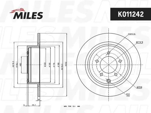 Тормозной диск MILES K011242